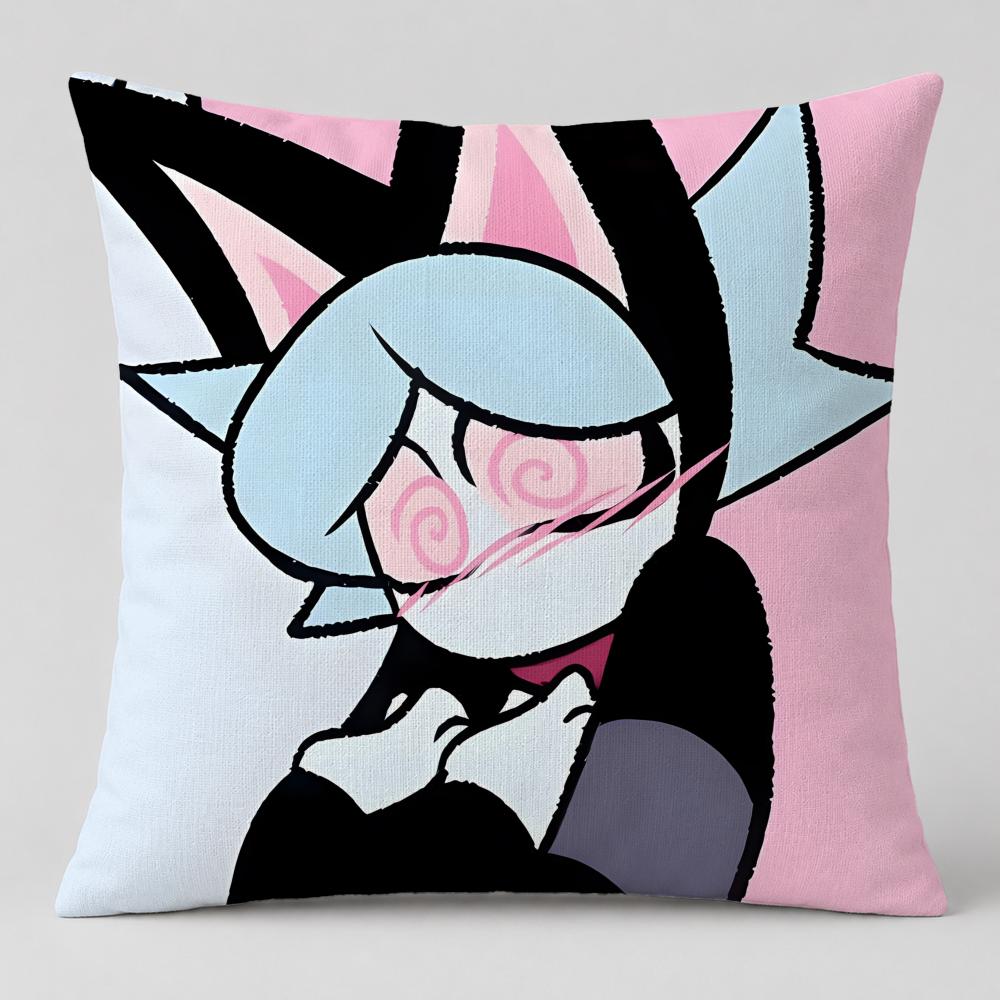 Pattern Psycho Cuties Cushion Cover Short Plush Cushion Cover Double Sided Print Washable Sofa Pillowcase Home Decor Gift