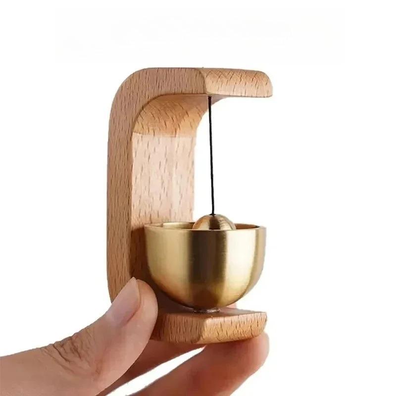 Copper Magnetic Natural Beech Wood Wind Chime Doorbell - Soothing Sound, Eco Friendly Gift, Home Car Office Christmas Decor