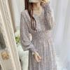 Floral Print Chiffon Dress Long Dress Women Spring New Korean Style Fairy Dress Ruffled Maxi Skirt