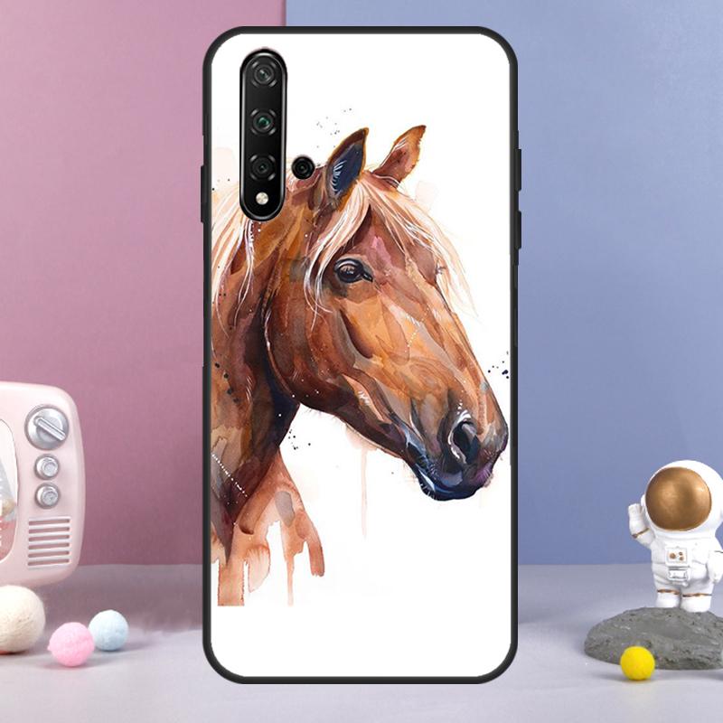 Horse Painted Art For Huawei Nova Y60 Y61 Y70 Y72 Y73 Y90 Y91 9 10 SE 7i 8i 11i 12i P30 P40 Lite P60 Pro Case
