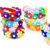 Adjustable Rainbow Flower Pet Collar with Fur Ball - Cute and Soft for Cats and Dogs