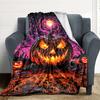 1pc Halloween Pumpkin Blanket, Lightweight Flannel Throw Blanket for Sofa, Bed, Travel, Camping, Living Room, Office, Couch, Chair, and Bed