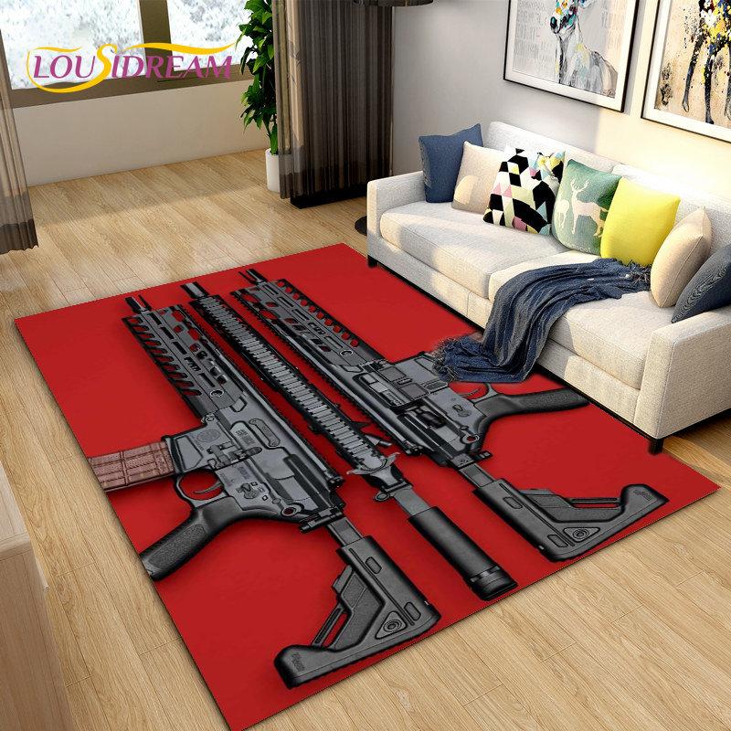 

3D винтовка, пистолет, револьвер, коврик с героями мультфильмов, коврик для гостиной, спальни, кухонный коврик, противоскользящий коврик для ванной комнаты 40x60cm