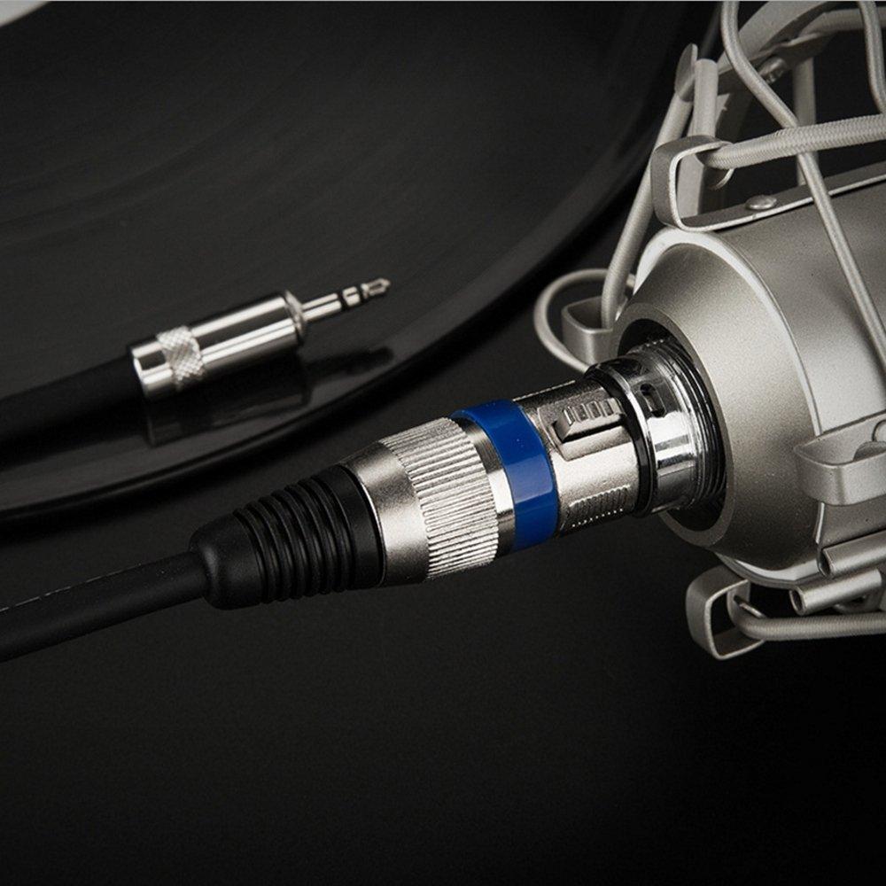 XLR Cable, Microphone Cable, Canon Conversion Cable, 3.5mm Stereo (Male) to XLR (Female) Headphone Audio Cable, XLR Connector 3-Pin Extension Cable