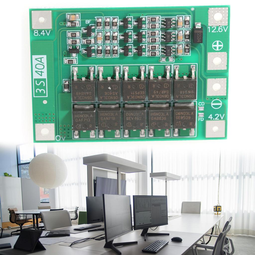 3-string 12.6V 18650 Lithium Battery Protective Board Balanced/Enhanced Power Protections Board Feature 40A Current