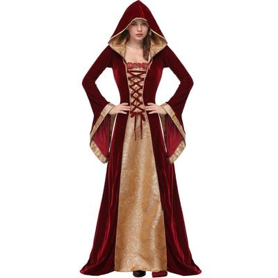 Halloween Costume, Vintage European Medieval Court Aristocratic Queen Dance Cape Princess Dress