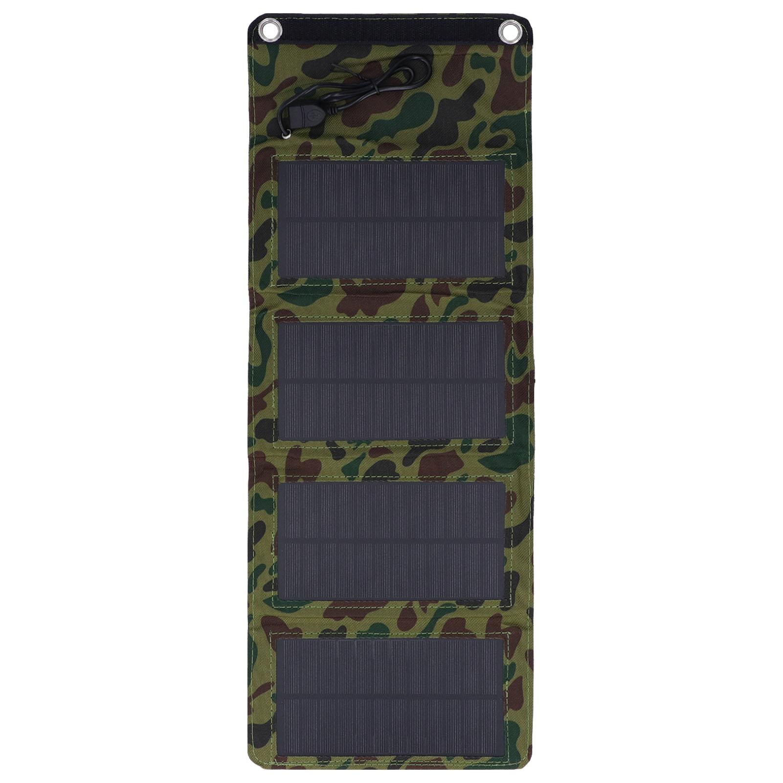 

7 Вт Сонячний зарядний пристрій Камуфляж Висока ефективність USB 5.5 В 1290 мА Сонячна панель Зарядний пристрій для подорожей на відкритому повітрі