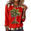 Women's Fashion Christmas Printed Long-Sleeve Pullover Top