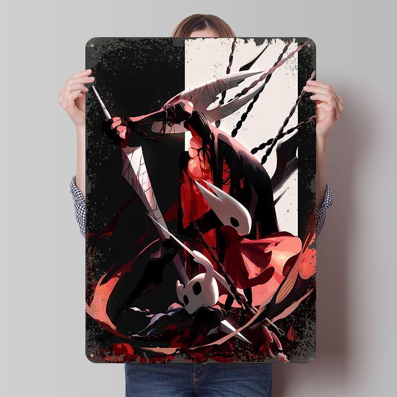 Hollow Knight Fan Art Tin Plaque Poster Customized Wall Art Retro Vintage Metal Signs for Man Cave Living Room Decorations Decor