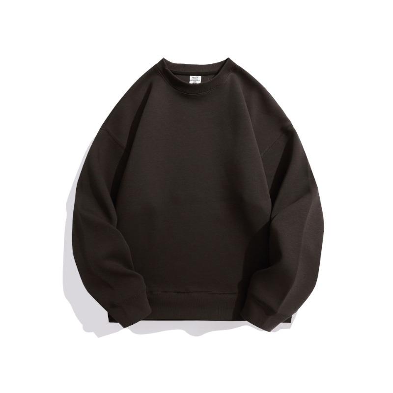 Autumn and Winter 0 Warm Solid Color Crew Neck Sweater Men's and Women's Simple Loose Casual Versatile Top
