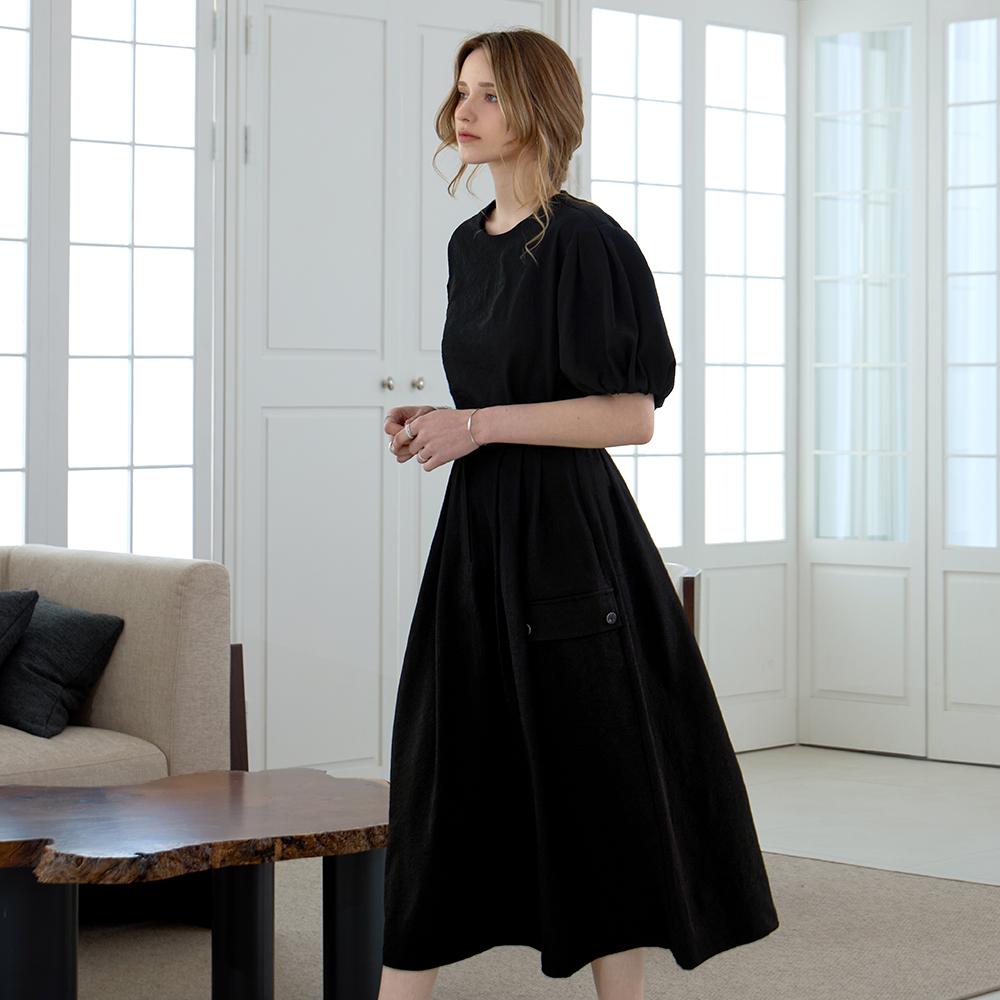 Kelly Donahue Wrinkle Pocket Flare Skirt Black