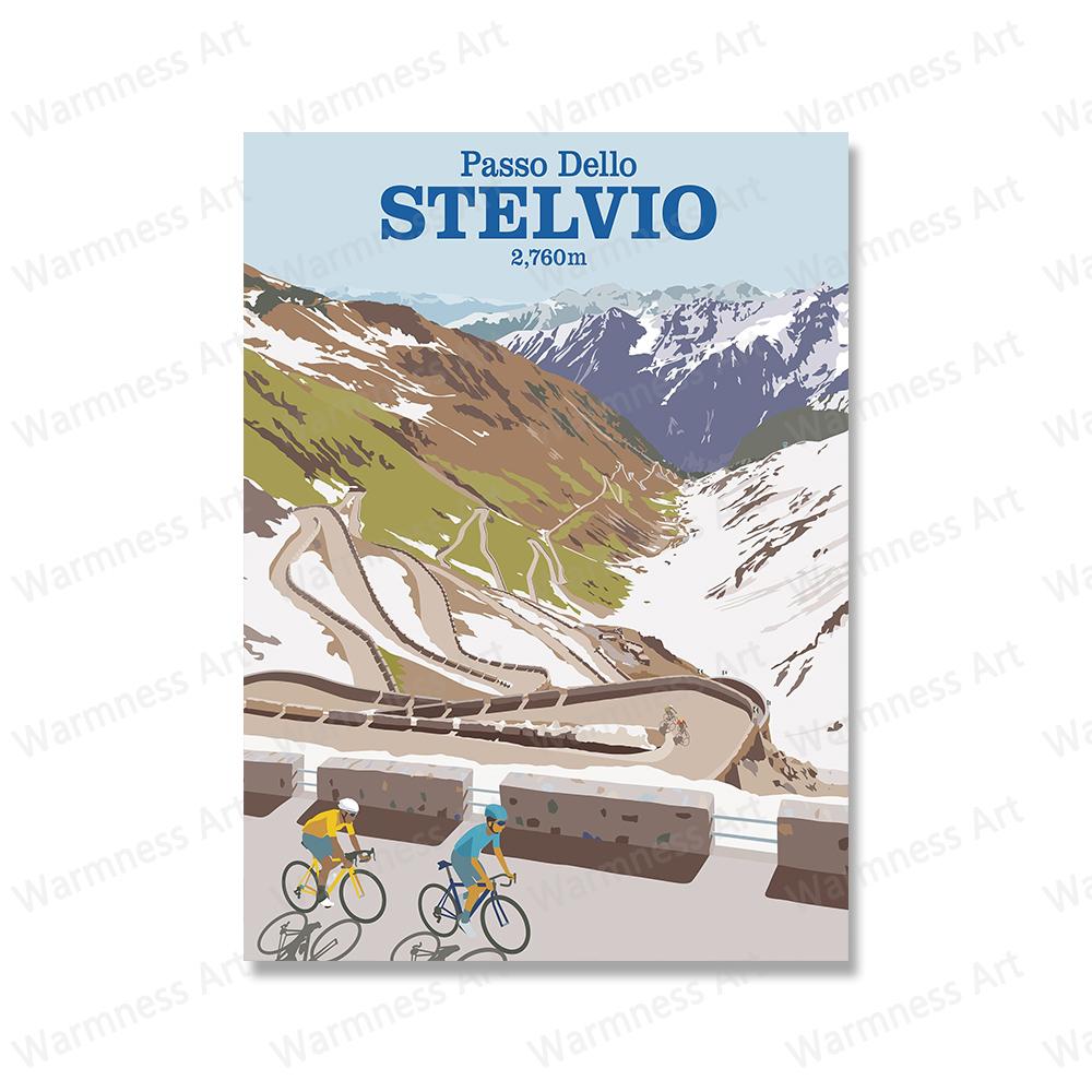 Course cycliste mondiale en ville, cyclisme en haute montagne, art mural, peinture sur toile, affiche de sport cycliste, photos pour salon