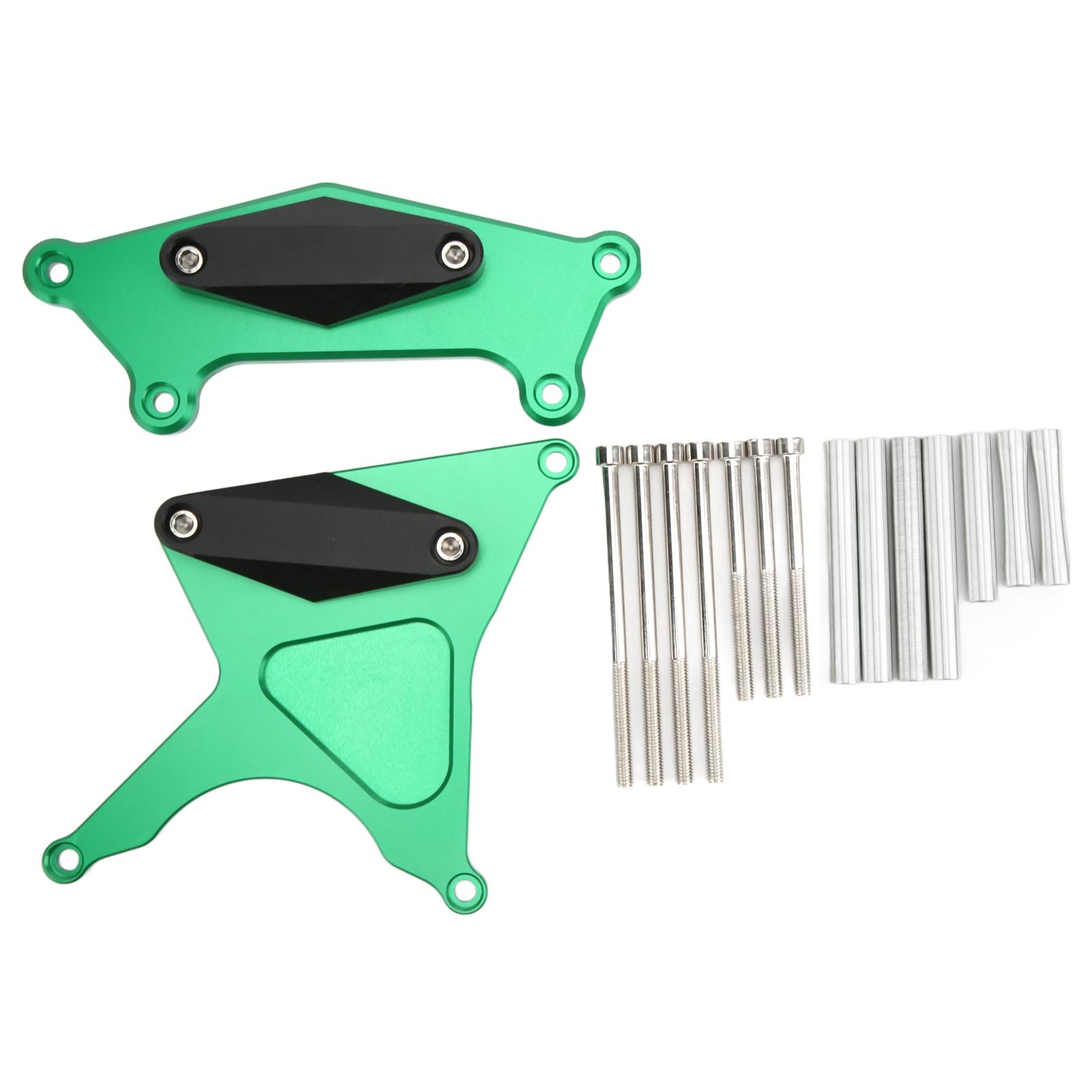 

2pcs Motorcycle CNC Aluminium Alloy Clutch Gear Box Cover Engine Crash Guard Replacement for Versys Kle650 2006‑2020 Green
