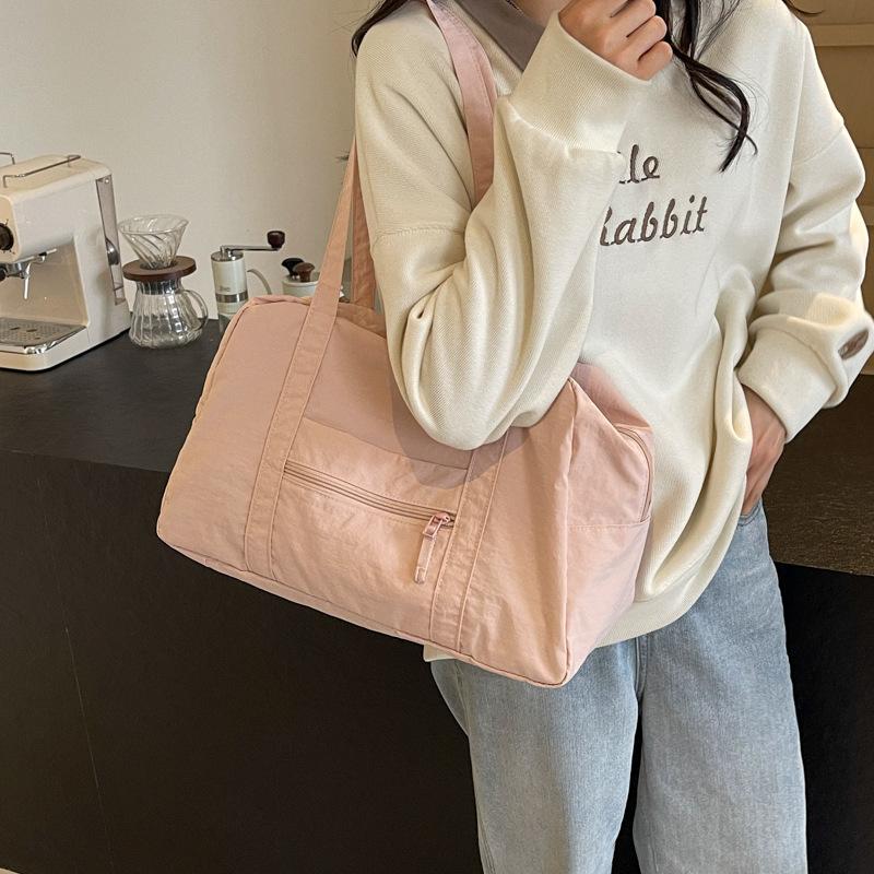 Lightweight Large Capacity Travel Bag solid color Women's Shoulder Bag Commuter Tote Bag