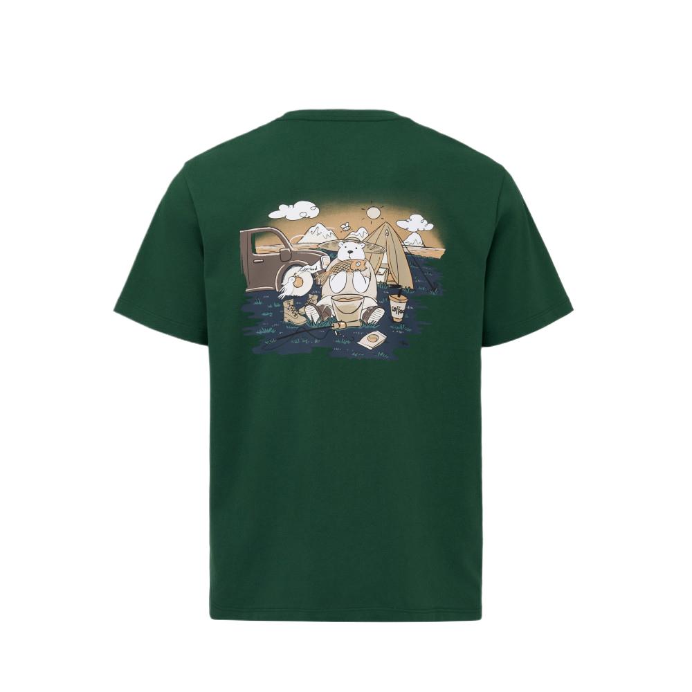 Timberland Printed Pattern Crew Neck T-Shirt Unisex Tops TBC0YHFKA6X1