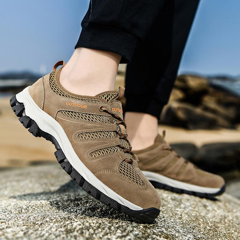 Men'S Shoes Mesh Outdoor Mountain Climbing Sports Leisure Middle-Aged Dad Travel Breathable Single Shoes Sports Shoes