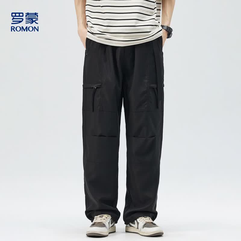 Romon Men s Straight Fit Casual Pants M чёрный