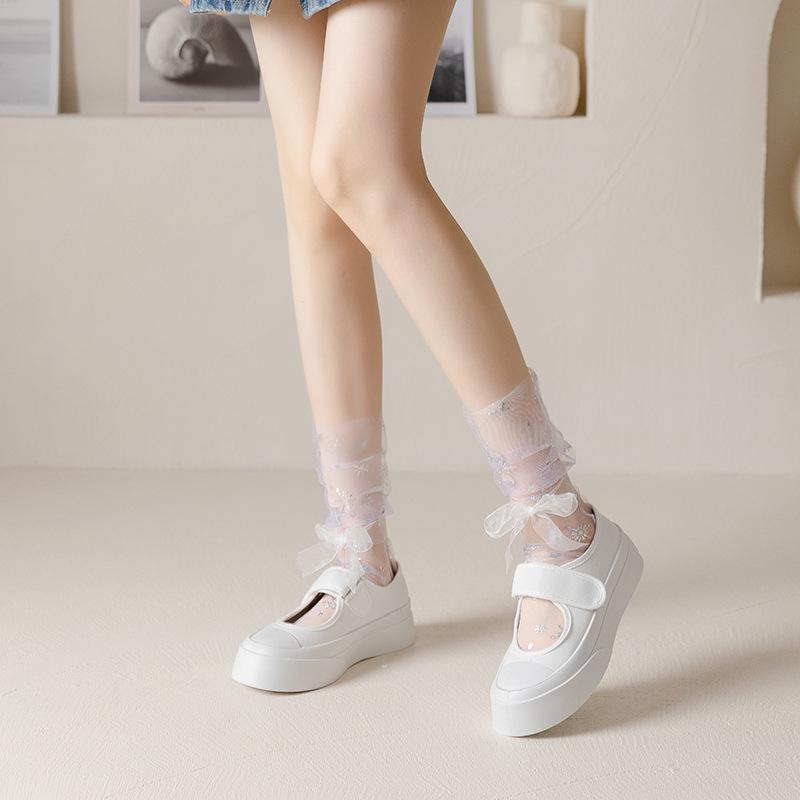 Women's Transparent Mesh Silk Socks - Cute, Breathable, Mid-Calf, Trendy for Spring/Summer