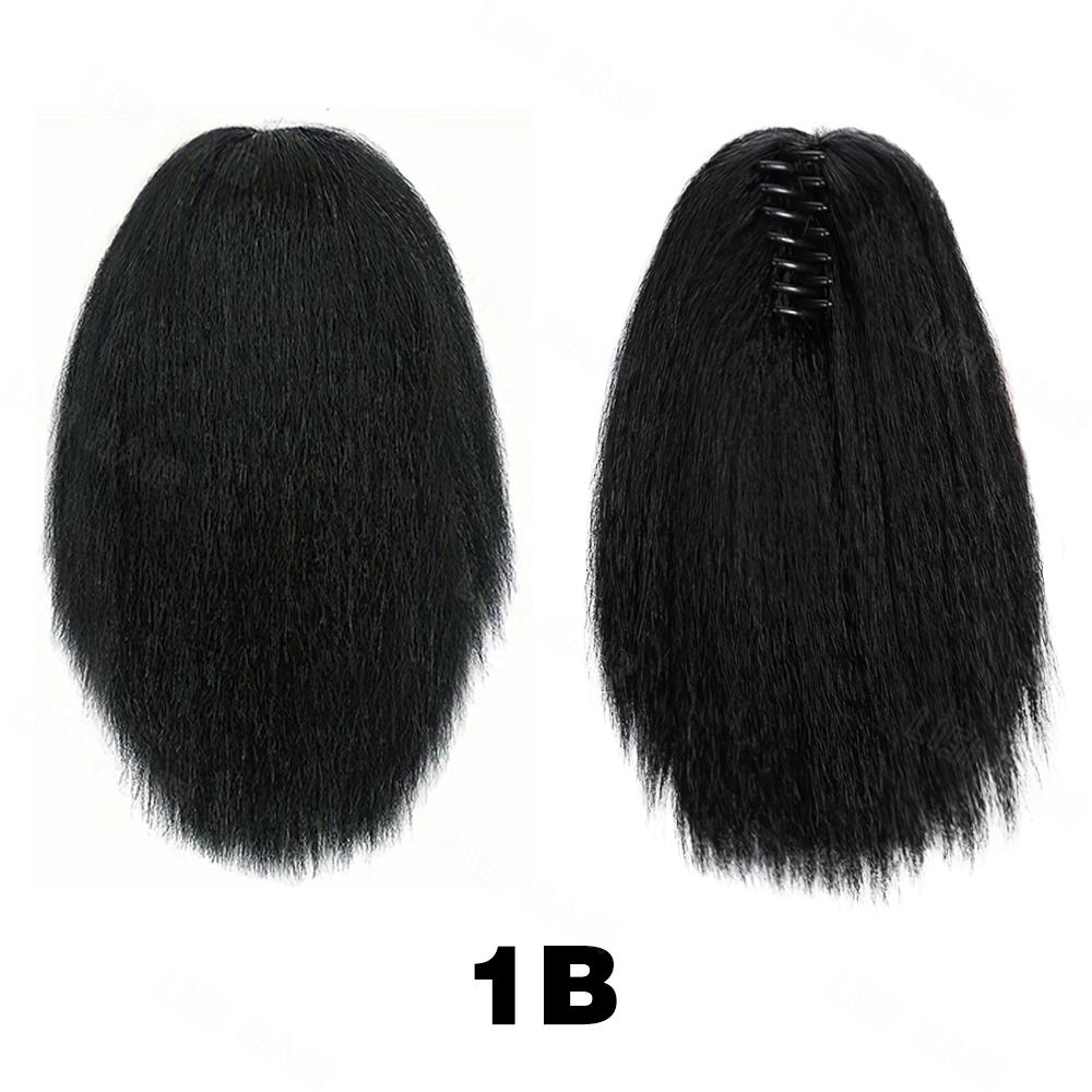 MISSQUEEN Synthetische, kurze, glatte Pferdeschwanz-Haarverlängerungen, Klaue zum Anklipsen, Pferdeschwanz-Verlängerung für den täglichen Gebrauch bei Frauen