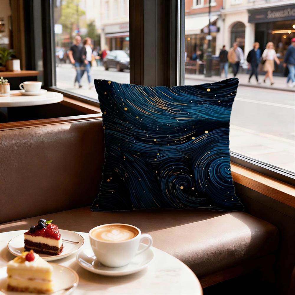 Starry Nebula Texture Cushion Cover Set of Decorative Short Plush Pillow Covers for Sofa Soft Cushion Case X Cm
