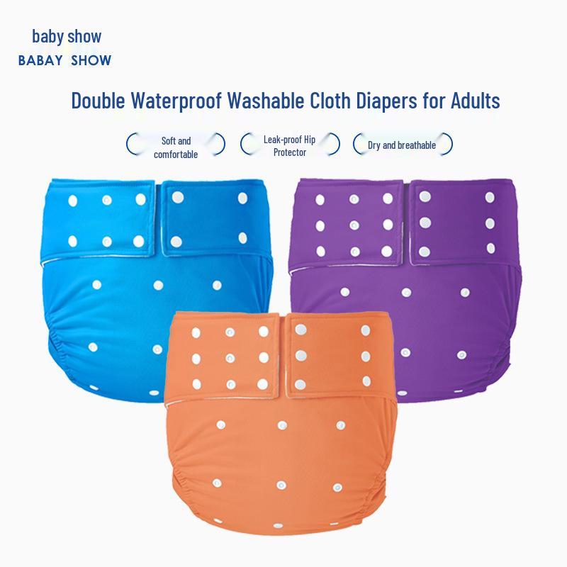 Washable Waterproof Adult Incontinence Pants - Leak-Proof Cloth Diapers for Elderly Care
