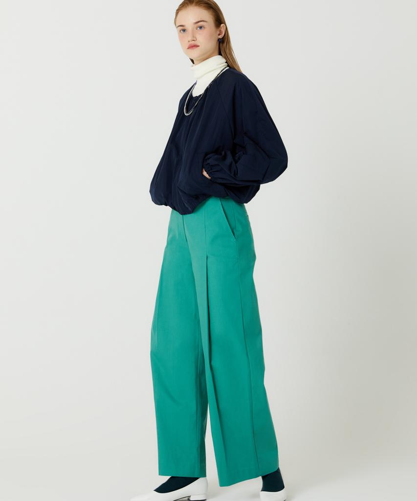THE STUDIO K One-Tuck Colored Cotton Pants (Green)