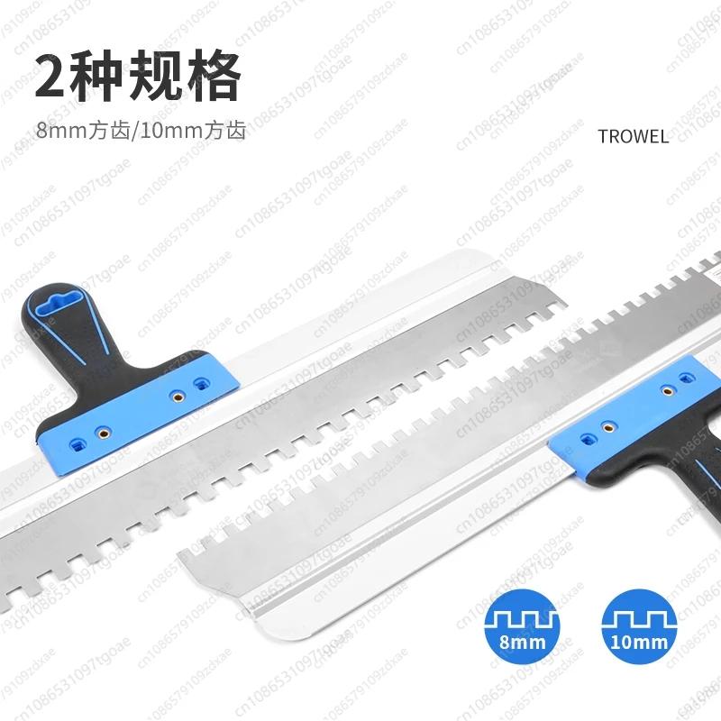 Y  Stainless steel large plate slotting gray knife, large extended tooth scraper for ceramic tile glue