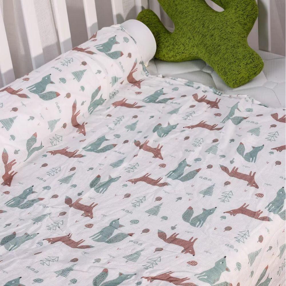 Cartoon Print Baby Wrap Sleeping Bag Cotton Baby Stroller Cover Baby Swaddle Blanket  Infant Bath