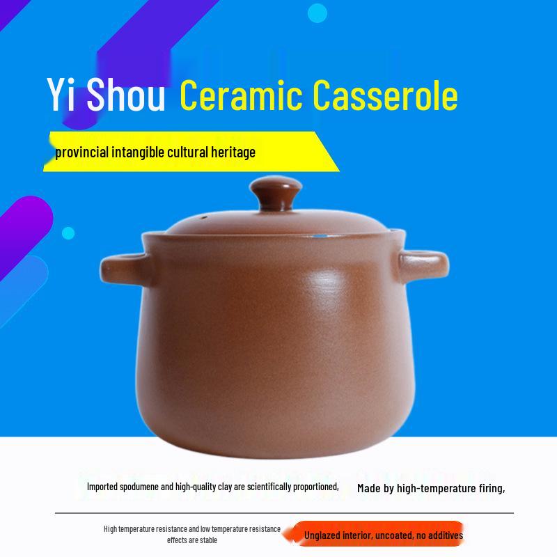 Ceramic Stew & Soup Casserole Pot for Gas Stovetops