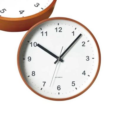 KATOMOKU Plywood Clock, Light Brown, km-36MRC, Wall Clock with Continuous Second Hand, 25.2cm Diameter (radio-controlled Clock)