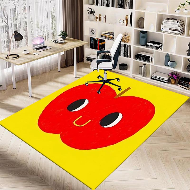1PC Apple Smiley Anti-slip Carpet, Suitable for Office, Bedroomand Playrooms. It Can Also Be Used As a Sofa Footrest cover-W32