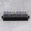 8 Way Car Long Blade Fuse Holder Box DC 12V 15A with 8pcs Fuse Universal Vehicle Accessory