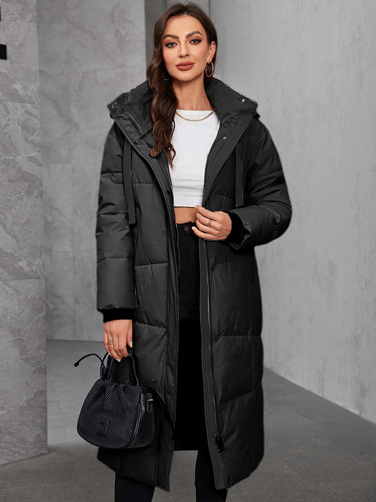 Cinemore Women's jacket long Fashion Grace women winter down jackets Zipper pocket with belt parka high quality outwear 9085