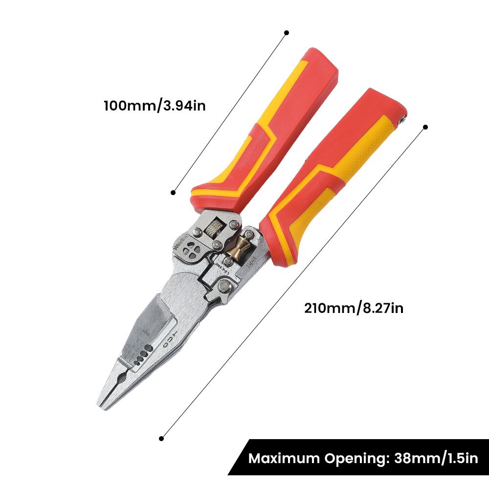 8-in-1 Multi-function Wire Stripper Electricians Voltage Testing Cable Cutting Scissors Crimping Pliers