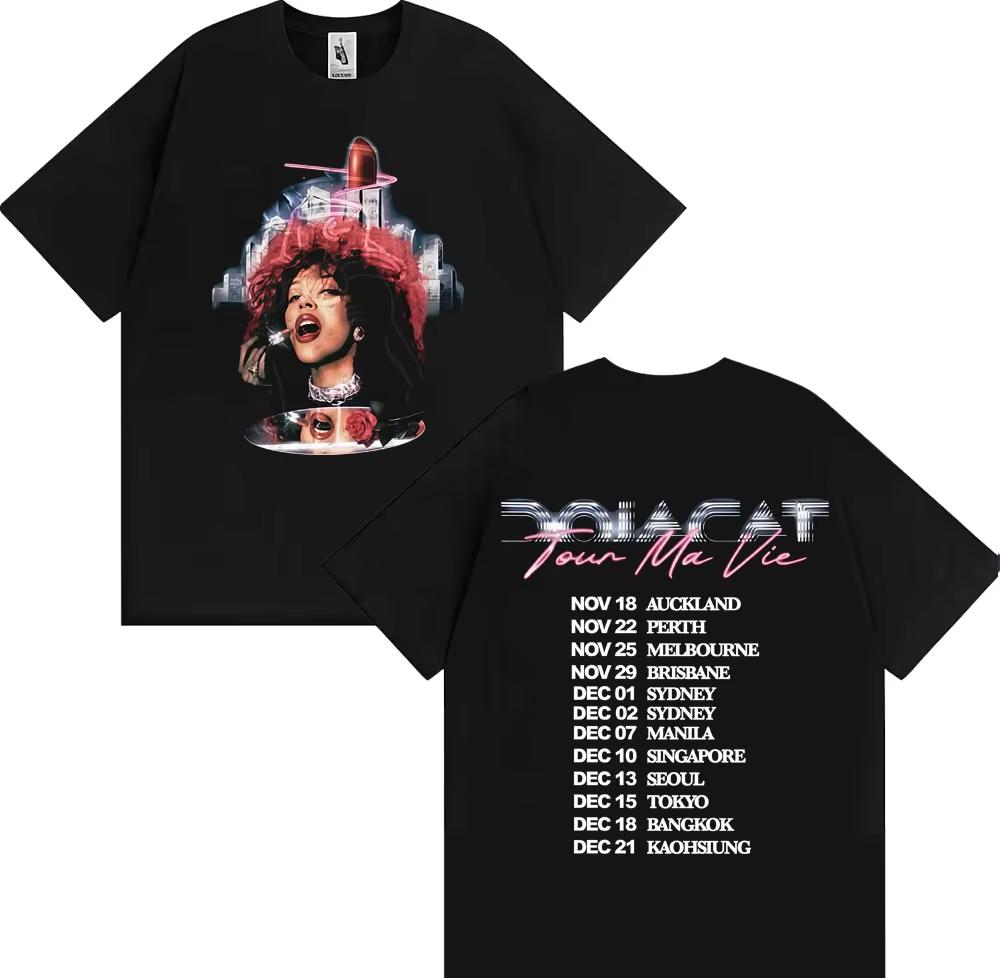 

Singer Doja Cat Ma Vie World Tour 2026 Merch Tshirt Men Women Harajuku Streetwear Retro T Shirt High Quality Fashion Casual Top L