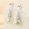 Underbara damörhängen Silvernål Rund pärla Långa tofsörhängen för kvinnor Löfte Kärlek Bröllop Öra Gåva