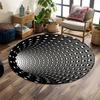 Geometric Tunnel Pattern Design Print Round Rug, Living Room, Bedroom, Playroom Carpet, Non Slip Floor Mat, Gift