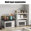 Microwave Rack Kitchen Open Space Seasoning Shelves Partition Storage Bilayer Oven Modern Minimalism Kitchen Storage Organizer