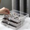 Multi Tiers Jewelry Display Stand Jewellery Holder Jewelry Storage Box Clear Drawer Organizer for Necklaces/Earrings