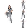 Japanese Anime Striped Prisoner Costume For Cosplay And Stage Performance