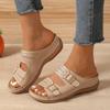 Large size wedge slippers women's summer new rocking belt buckle sandals women