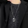 Necklace Silver Chain 316L Skull Stars 329