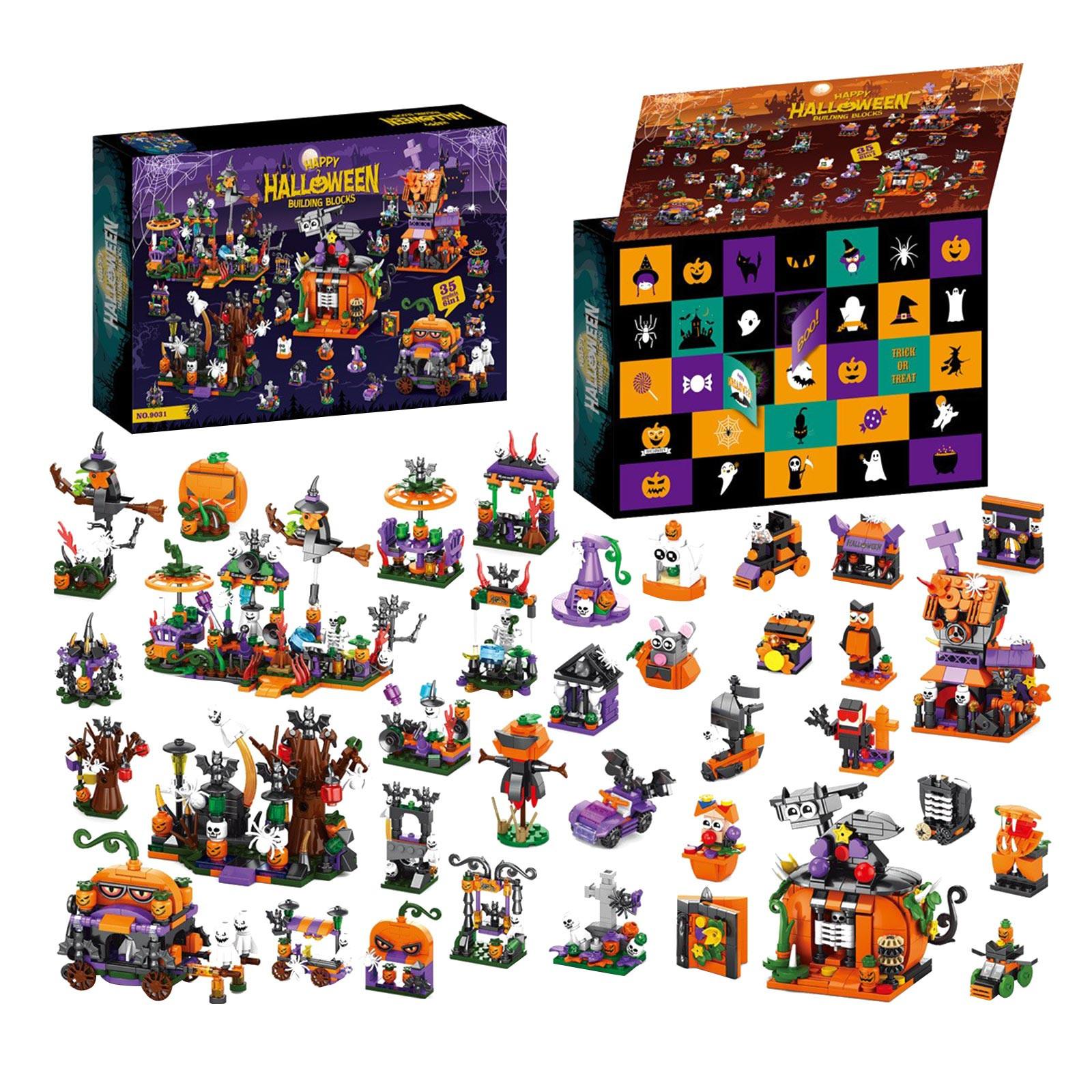 

Halloween Calendar Building Set, 31 Days Countdown Toys For Kids, 6 In 1 House, , Carriage Building Toys One Size