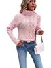 Pull à col roulé torsadé de couleur unie pour femme Automne/Hiver - Style décontracté européen et américain