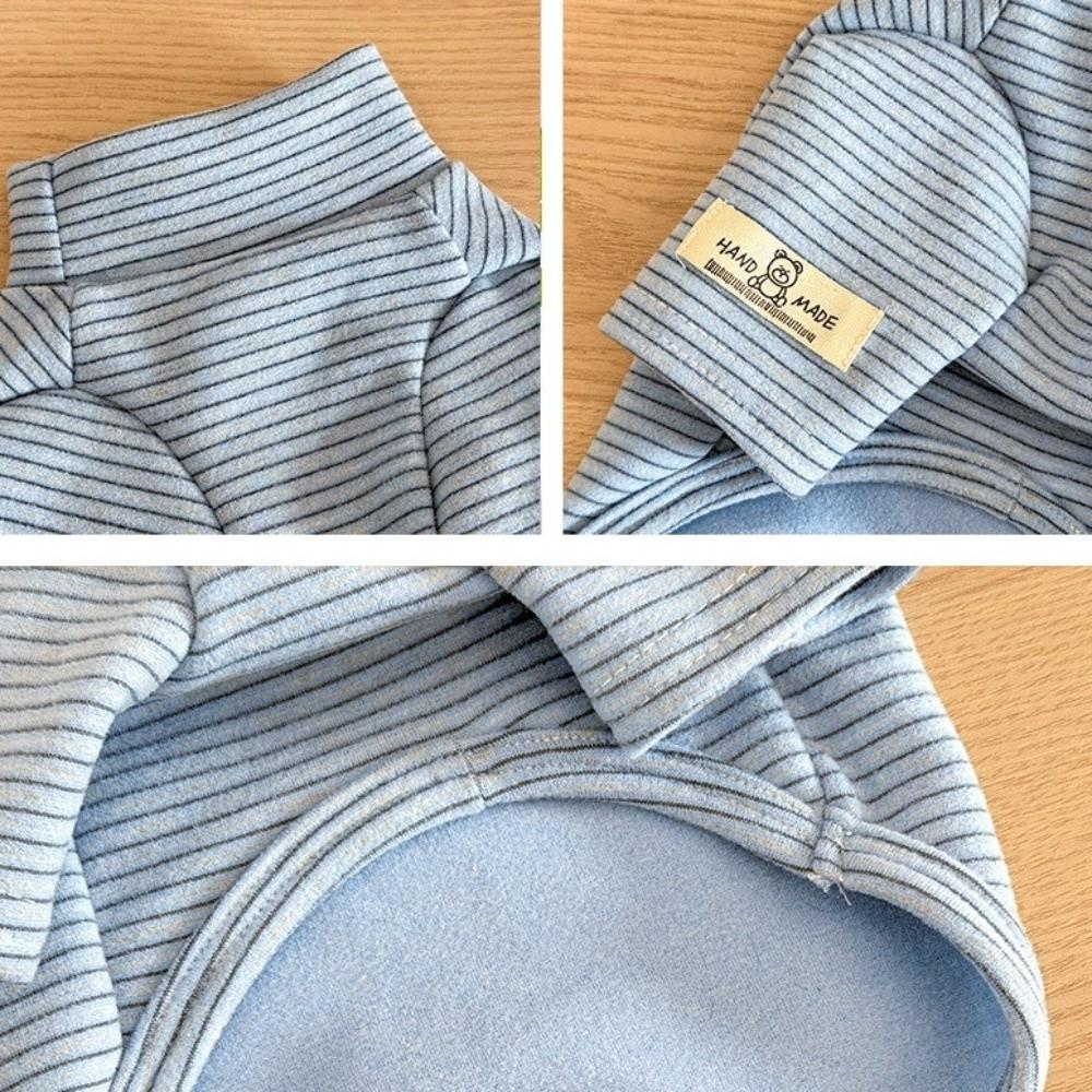 Striped Pattern Puppy Hoodies High Collar Pet Pullover Two-Leg Dog Clothes  Outdoor Protection