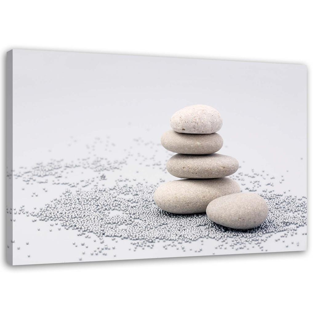 Canvas Print, Beige Zen Stones