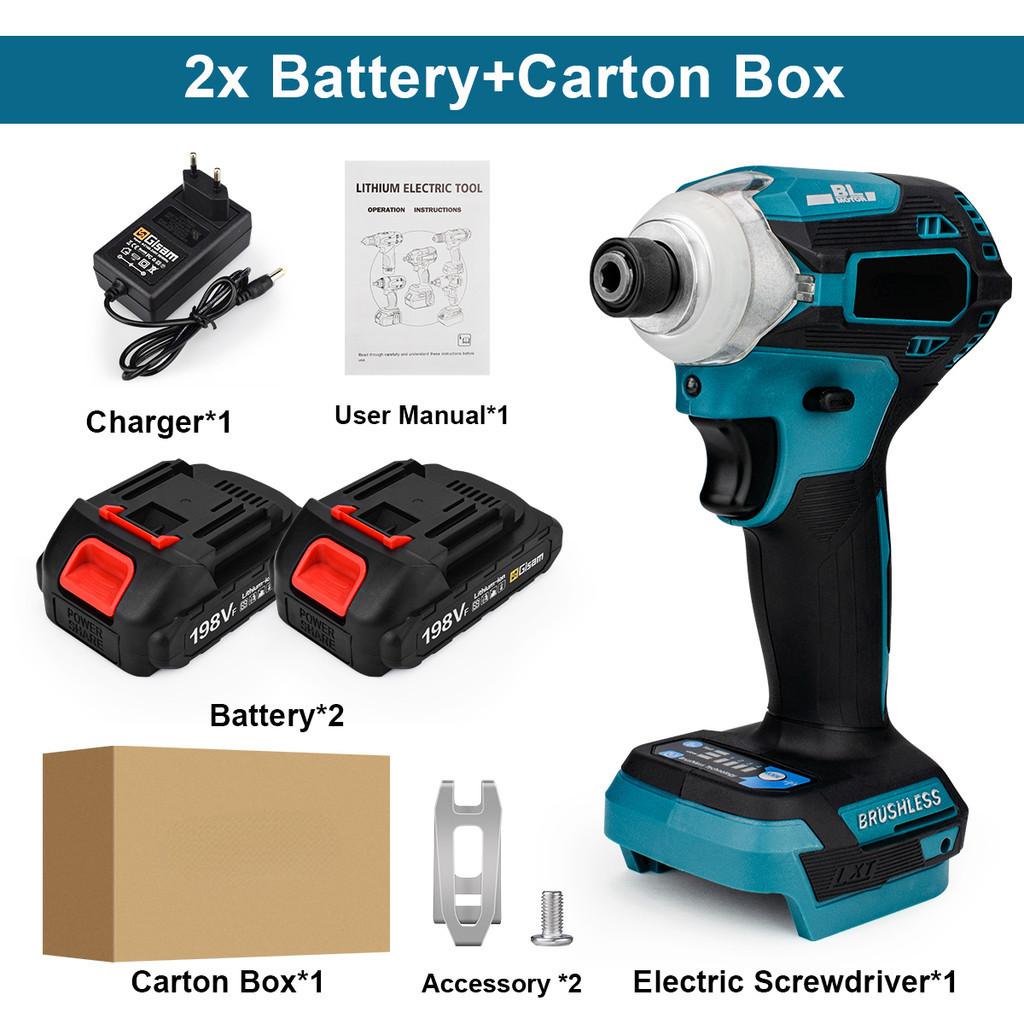 10000rpm Portable Electric Screwdriver Household Repair Impact Driver Tool Cordless Brushless Impact Drill