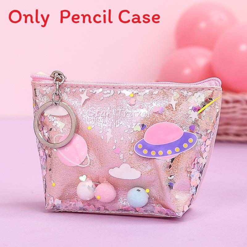 Star Planet Galaxy Flowing Sand Pencil Case With Waterproof Laser Material For Students And Teens