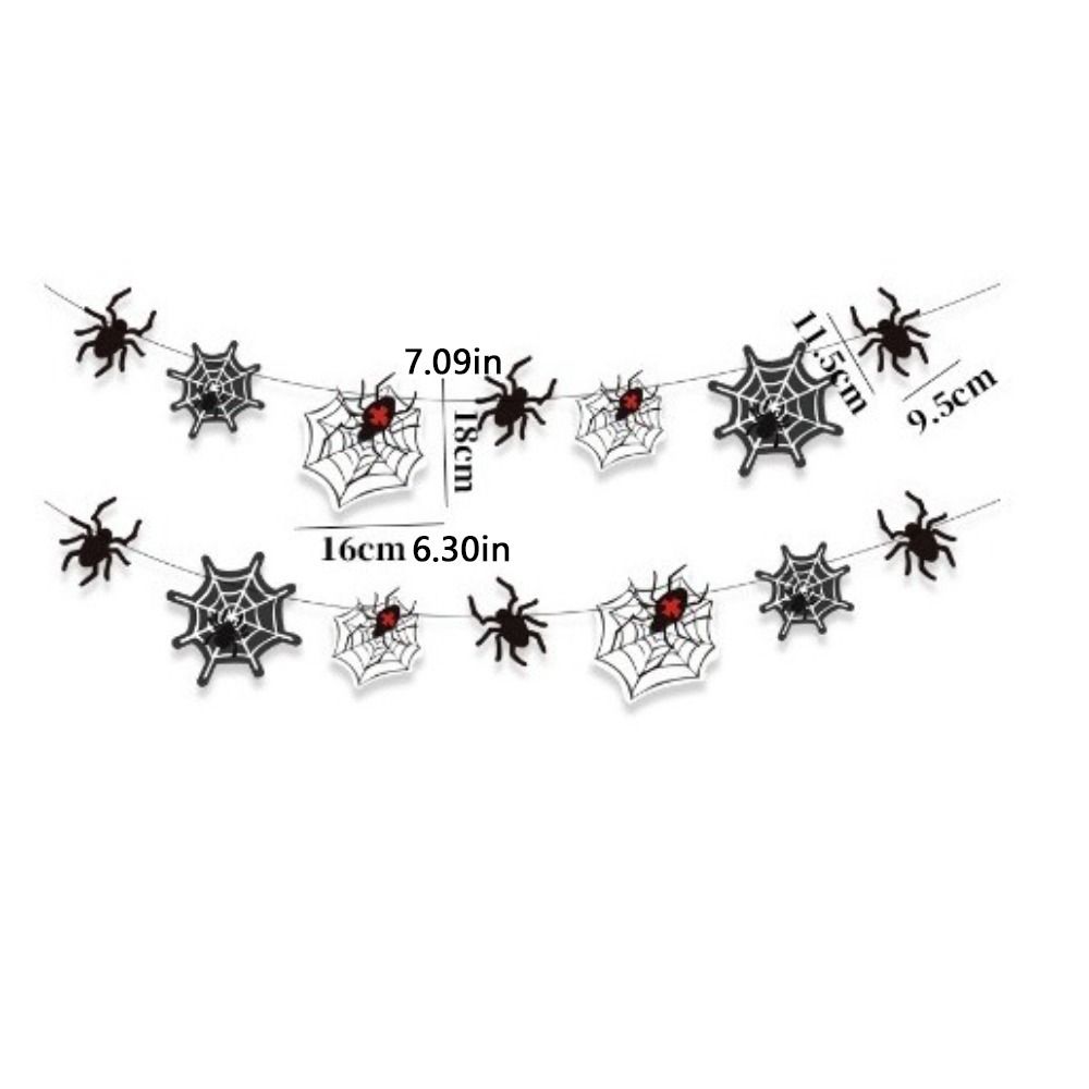 Black Halloween Spider Banner Scary Happy Halloween Decoration  Halloween Party
