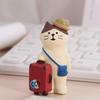 Creative Chinese Swordsman Figure Mini Cat Sculptures Model Statue Ornament  Gift
